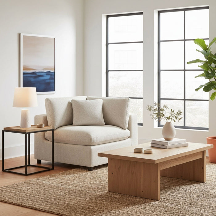 Cassandra - Corner Wedge Chair - Beige