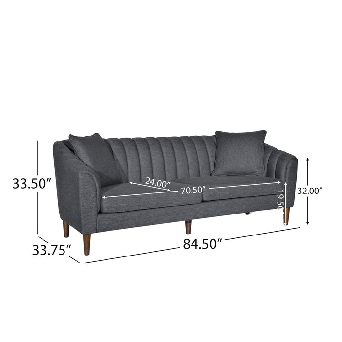 Contemporary 3 Seater Sofa With Plush Accents