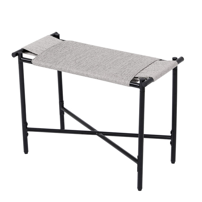 Handwoven Paper Rope Foot Rest Shoes Stools Ottomans For Entryway