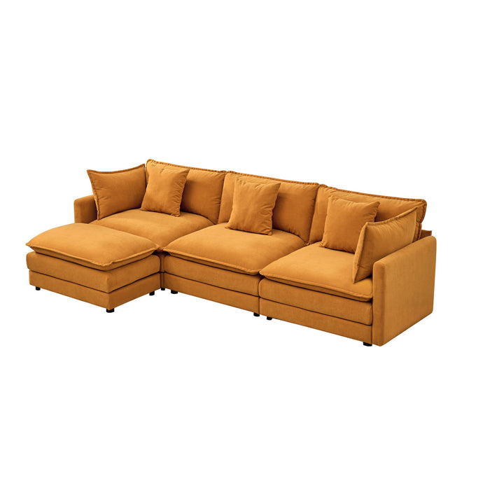 Modular Ottoman Style Deep Seat Sofa With Cushions