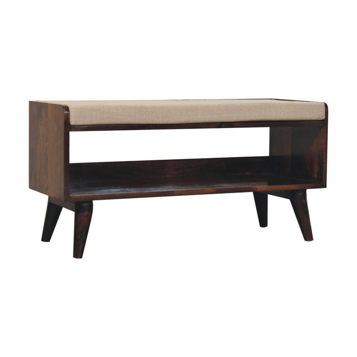 Solid Wood Bench With Upholstered Sea