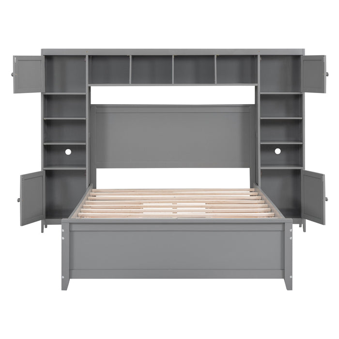 Bed With All In One Cabinet And Shelf