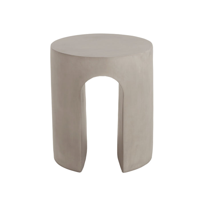 Outdoor Round With U Shape Side Table - Light Gray