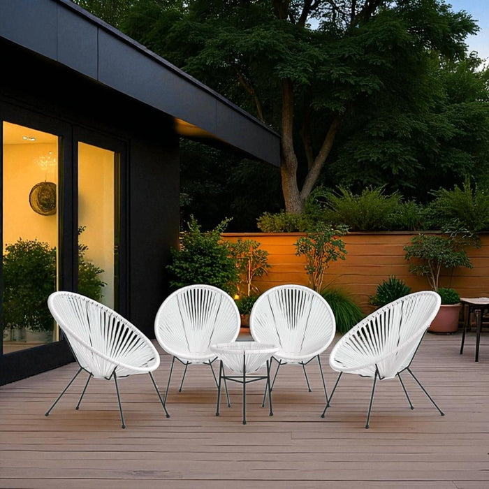 Outdoor Conversation Set With Ergonomic Lounge Chairs And Tempered Glass Table