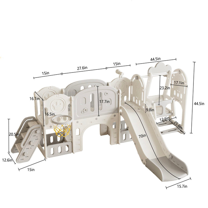 Toddler Slide Kids Playground With Basketball Hoop And Swing