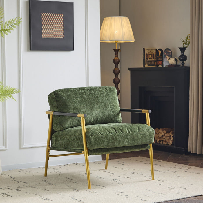 Modern Accent Chair With Plush Cushions, Cozy Seating