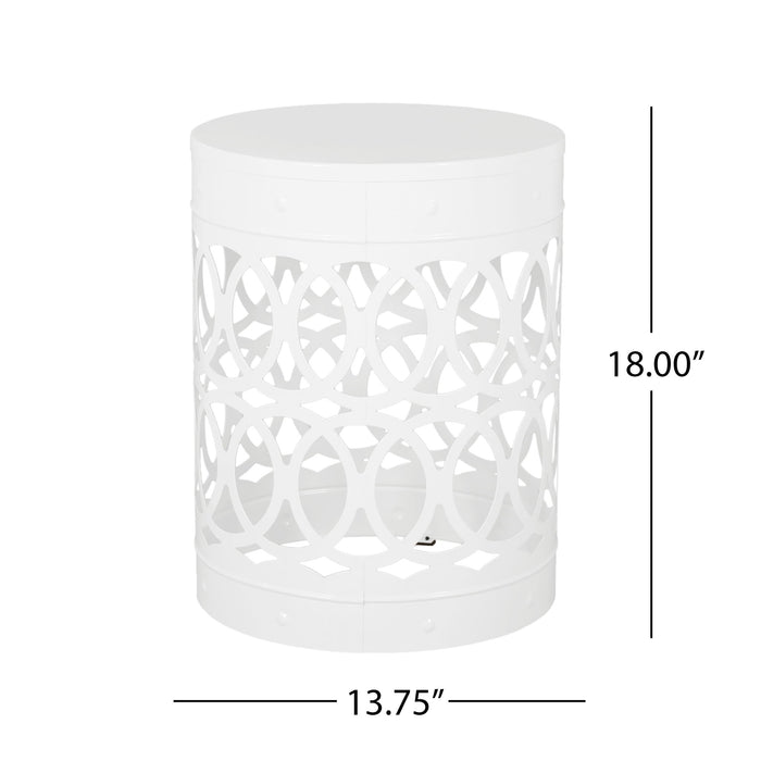 Outdoor Metal Large End Table, Modern Design