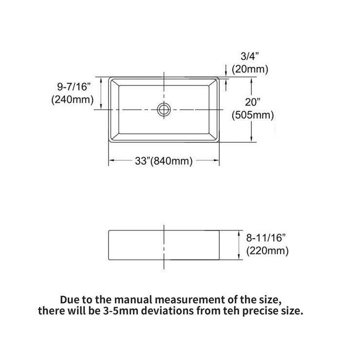Elegant Farmhouse Apron Front Ceramic Single Bowl, Kitchen Basin