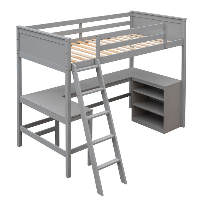 Loft Bed With Shelves With Desk