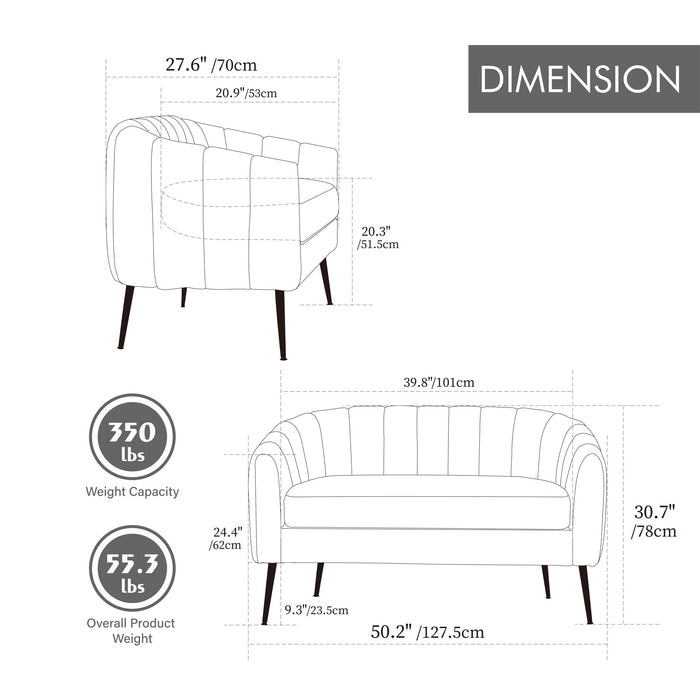 Glam Mini Loveseat, Accent Couch