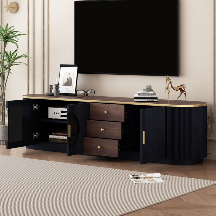 Modern Minimalist TV Stand For TVs Up To 80" With 3 Drawers And 1 Shelf
