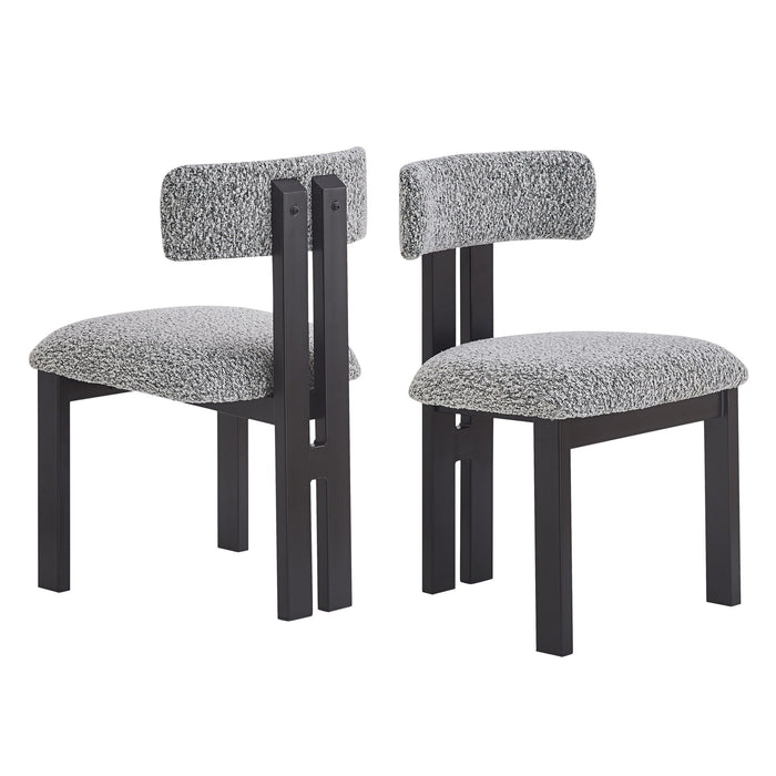 Modern Upholstered Armless Dining Chairs With Metal Legs