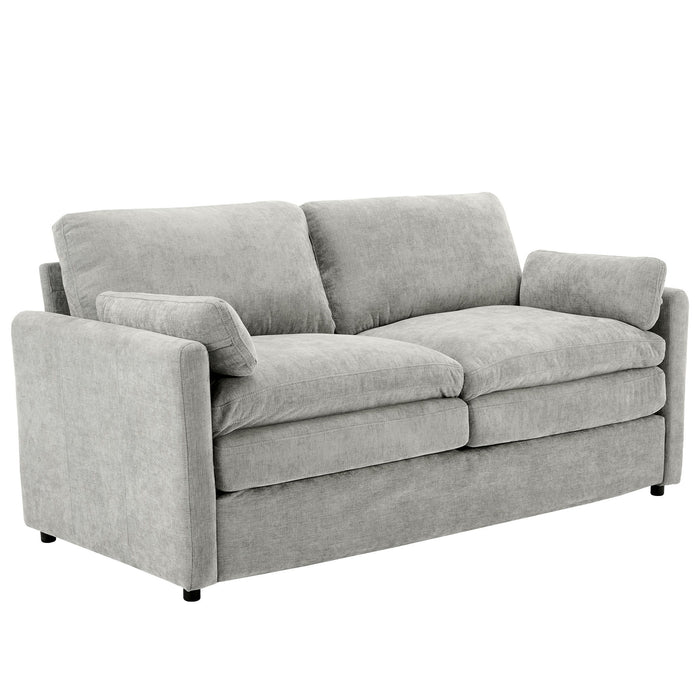Cozy Upholstered Plush Cushion Loveseat Sofa For Living Room