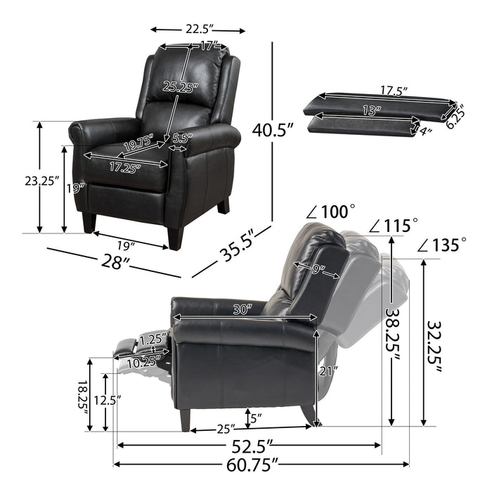 Contemporary Push Back Recliner Chair