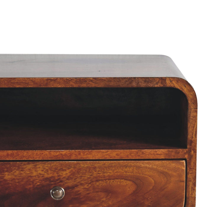 Curved Upper Slot Floating Nightstand