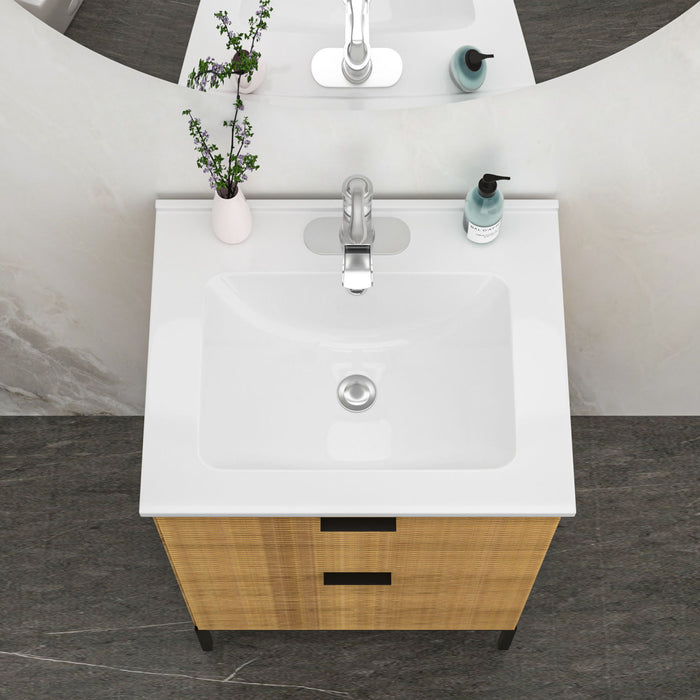 Modern Rectangular Vanity Top With Overflow For Bathroom