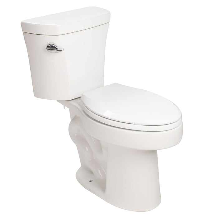 Gloss 2 Piece Toilet With 1.28 Gpf Tornado Flush, Rimless Bowl, Soft Closing Seat - Gloss White
