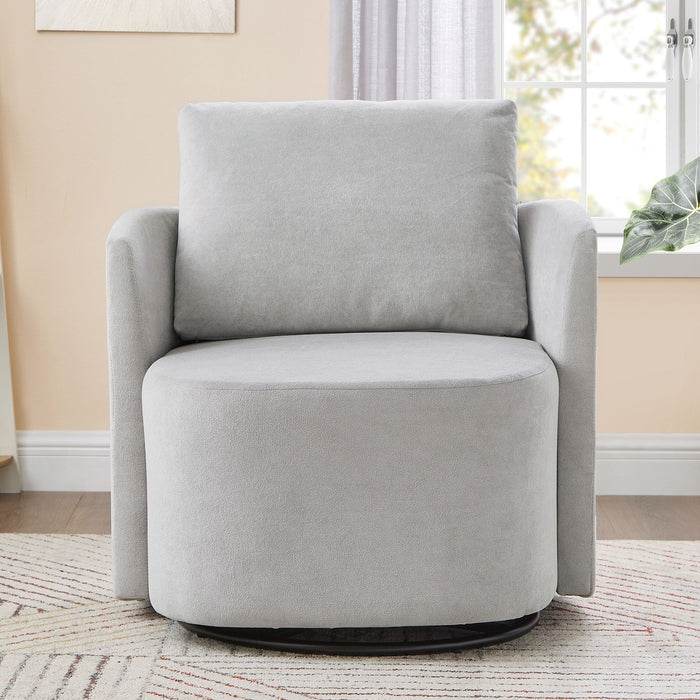 360° Modern Swivel Chair With Upholstered Curved Design