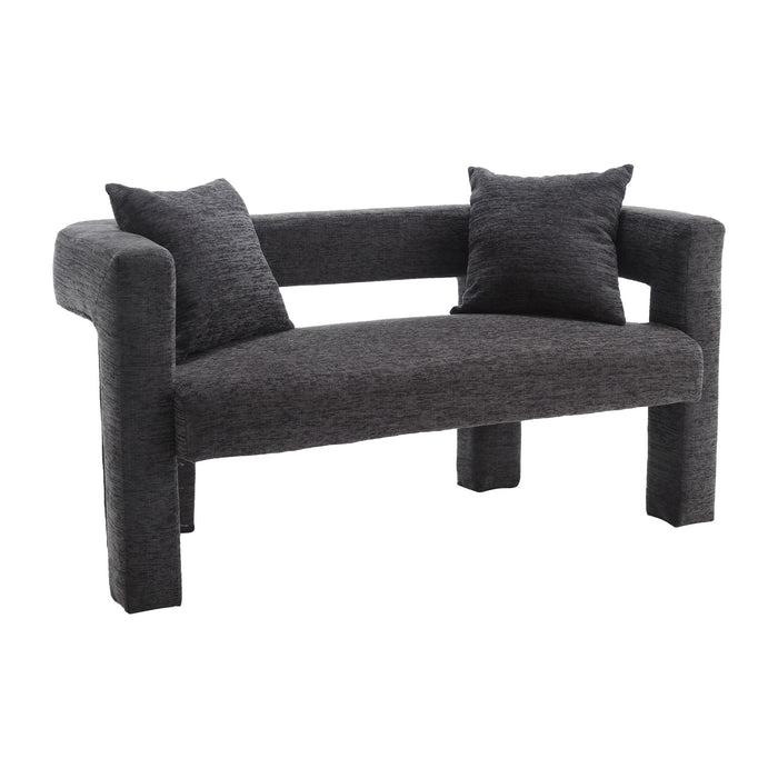 Modern Chenille Loveseat Sofa, Comfy Upholstered 2 Seater