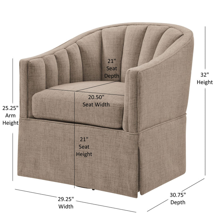 Solitude - Skirted Swivel Accent Chair With Hemp Like