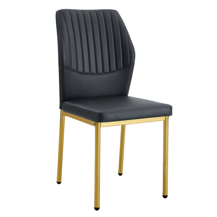 Luxury Simple Chair With Metal Gold Leg