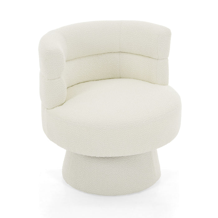 Swivel Accent Chair, 360° Rotating Design With Ergonomic Support For Living Room, Bedroom & Home Office - Cream White