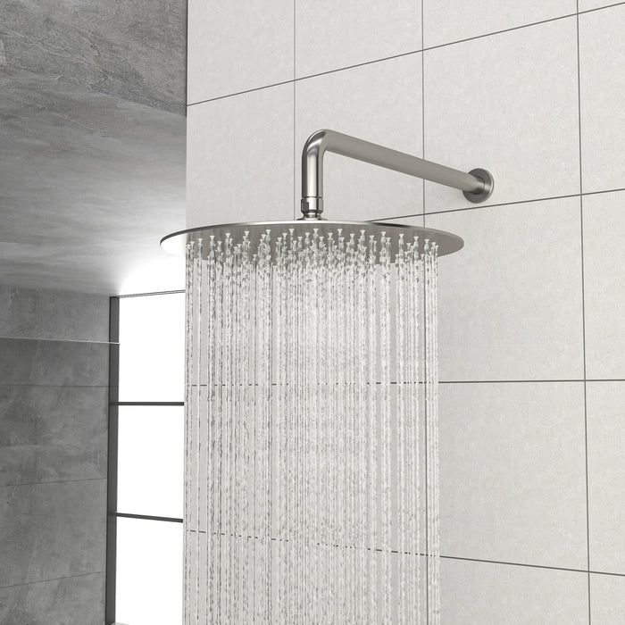 Shower Faucet Set With 10" Rainfall Shower Head And Valve - Brushed Nickel