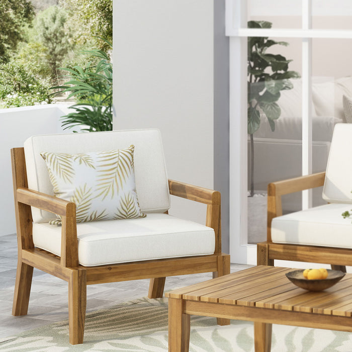 Outdoor Club Chair With Cushions (Set of 2) - Beige