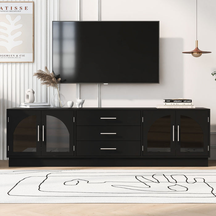 Modern Minimalist TV Stand, Entertainment Center Media Console Cabinet With Adjustable Shelves For Living Room