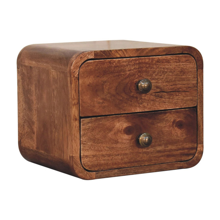 Curved Wall Mounted Bedside Nightstand