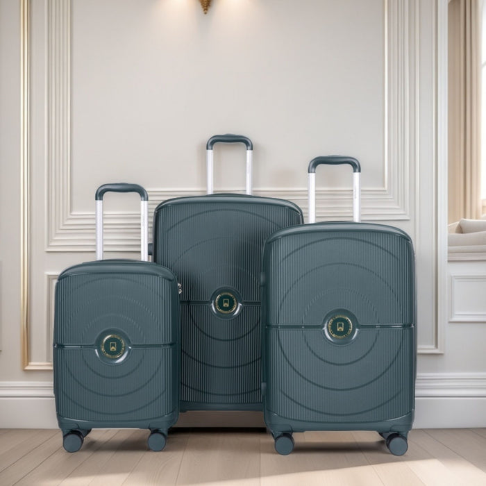 3 Piece Set Expandable Hardshell Suitcase Double Spinner Wheels