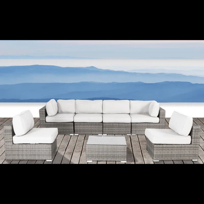 Seating Set With Cushions Handcrafted Wicker Design