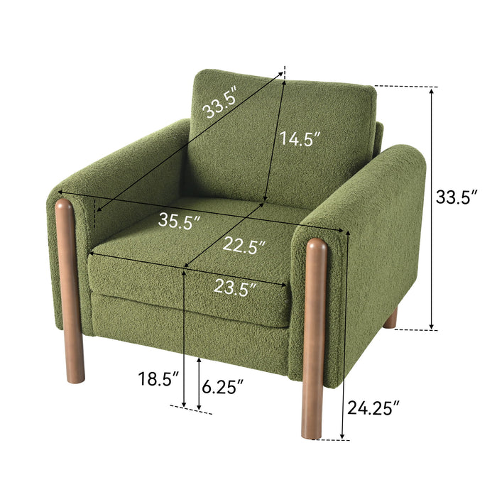 Oversized Accent Chair With Curved Armrests