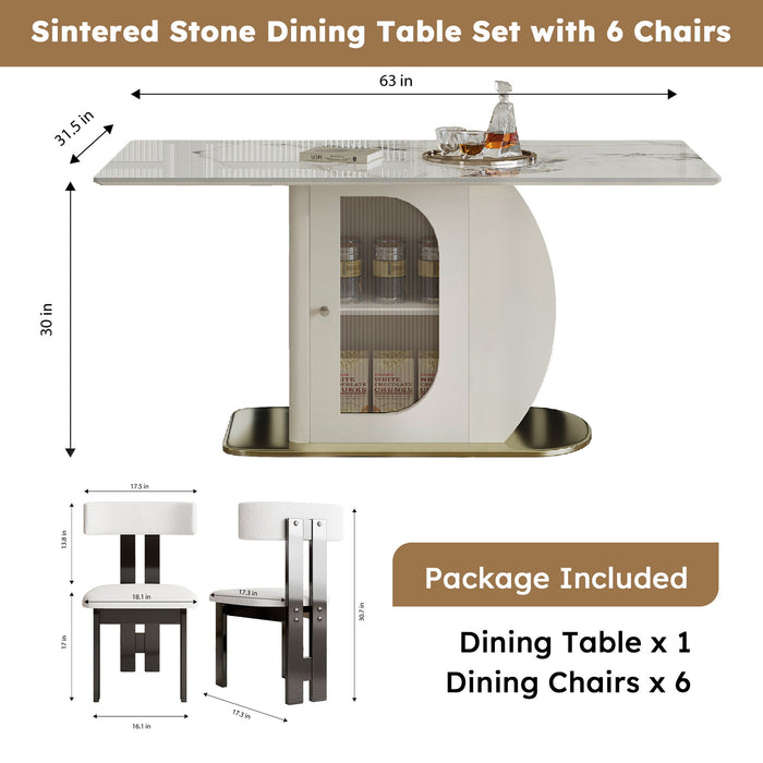 Modern Dining Table Set With Storage, Includes Chairs