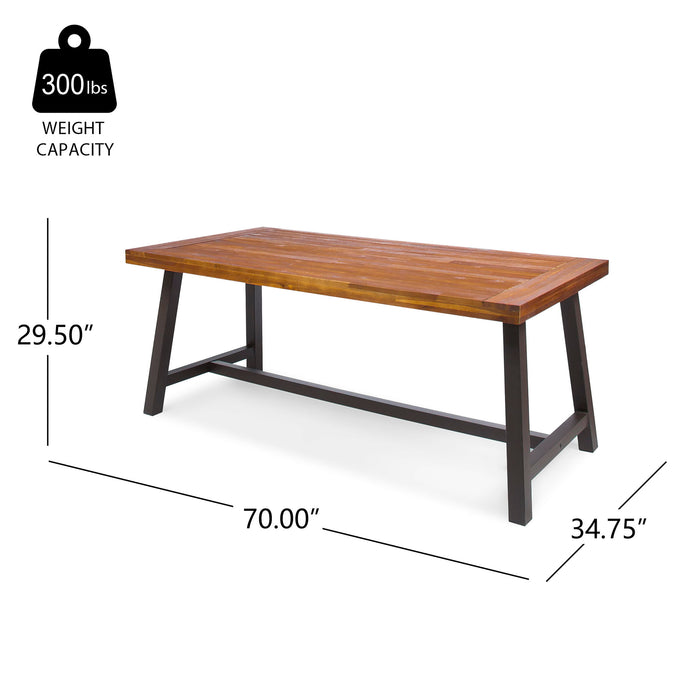 Outdoor Sandblast Finish Acacia Wood Dining Table