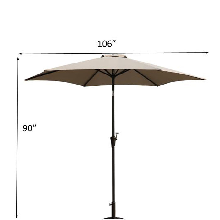 8.8' Outdoor Aluminum Patio Umbrella, Market Umbrella With 33 Pounds Round Resin Umbrella Base Lift
