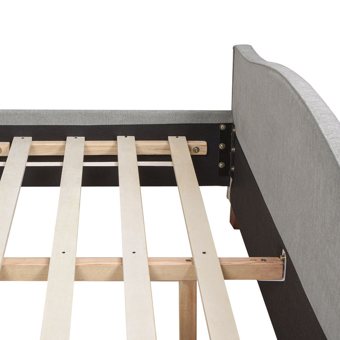 Fontana - Handcrafted Wingback Upholstered Platform Bed Frame