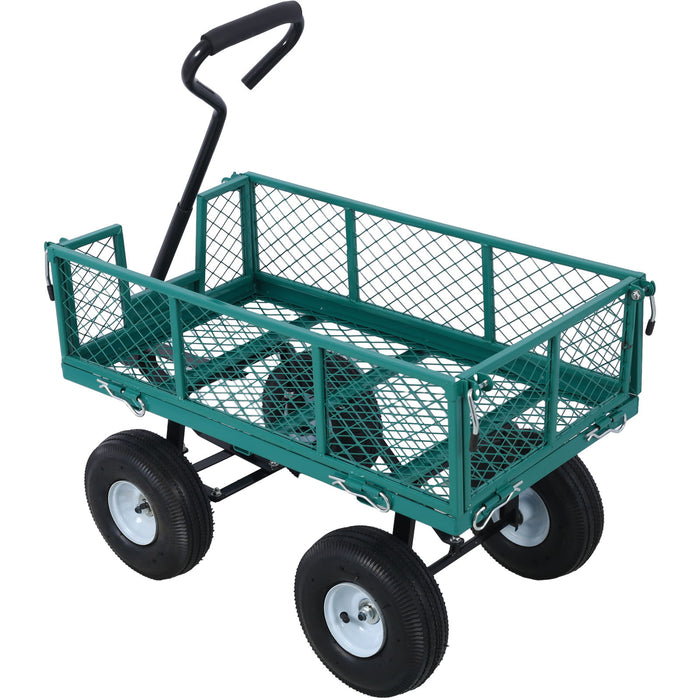 Heavy Duty Steel Garden Cart With Mesh Sides