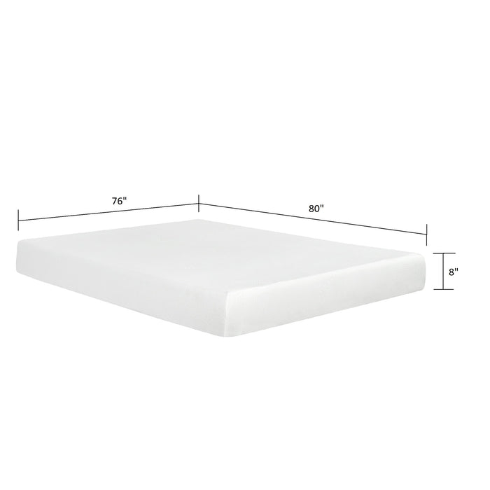 8" Plush Gel Memory Foam Mattress For Bed, Polyester Aloe Vera Cover