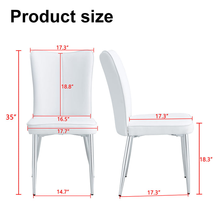 Modern Minimalist Dining Chairs With Metal Legs