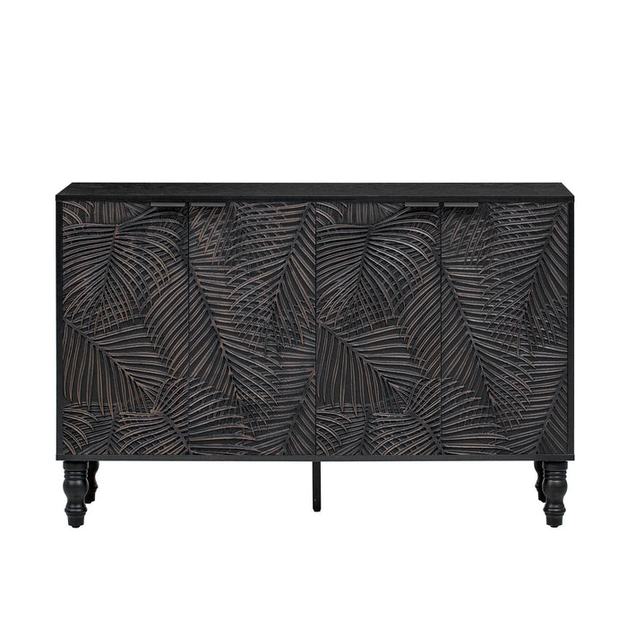 Modern TV Stand With 2 Spacious Storage Space And Anti-Tip Device