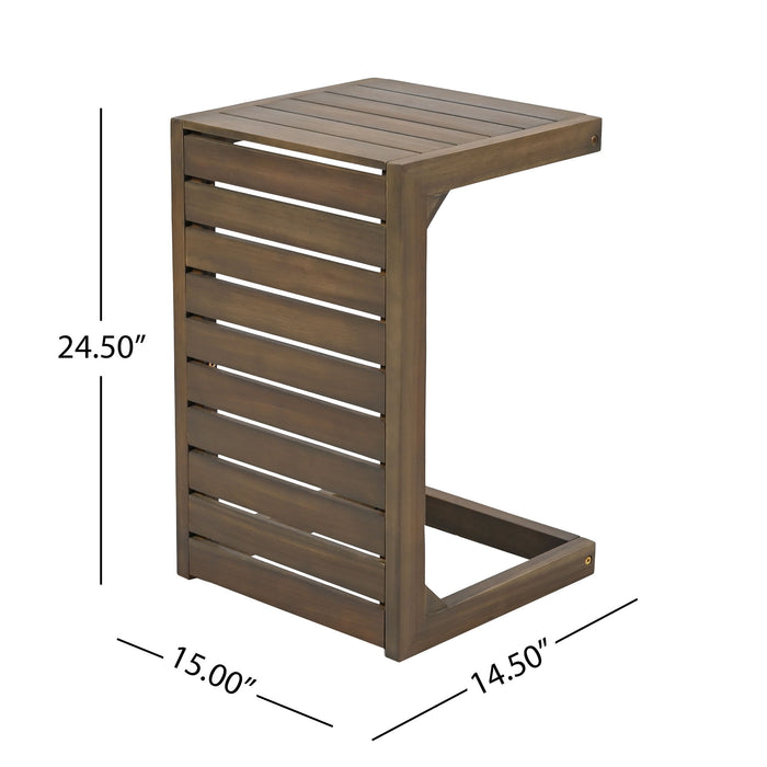 Aluminum Outdoor C - Shaped Side Table For Patio