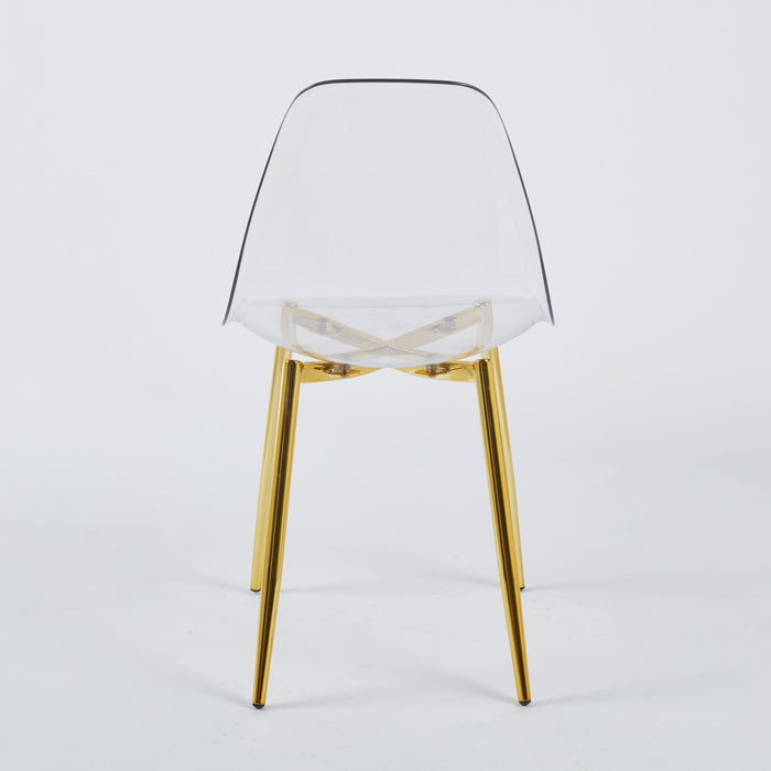 Transparent Plastic Seat Dining Chair (Set of 4)