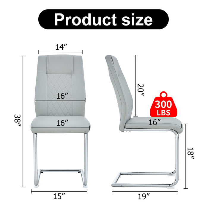Modern Dining Chairs With Padded Seat, Metal Legs