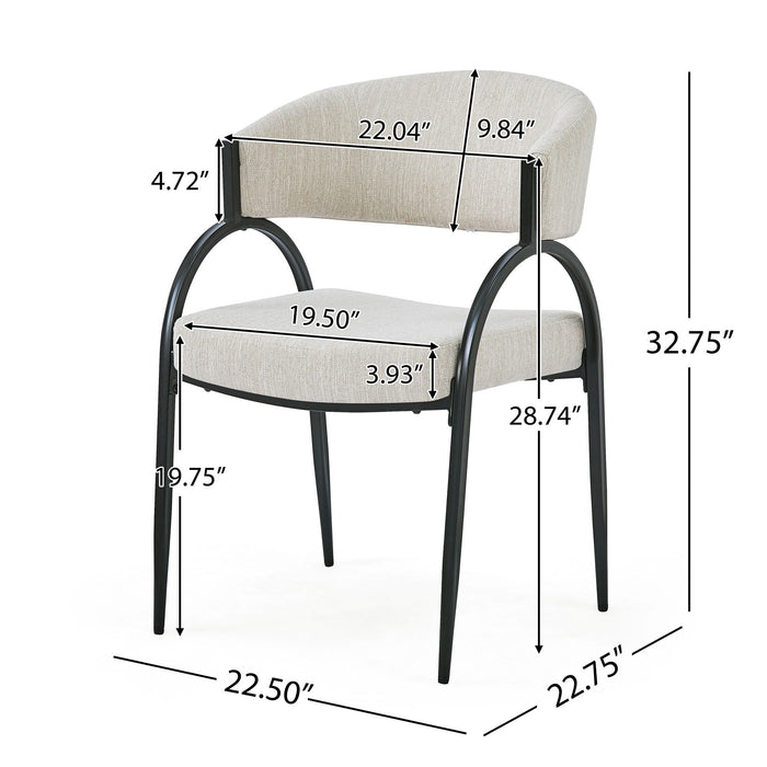 Contemporary Upholstered Dining Chairs With Metal Legs (Set of 2)