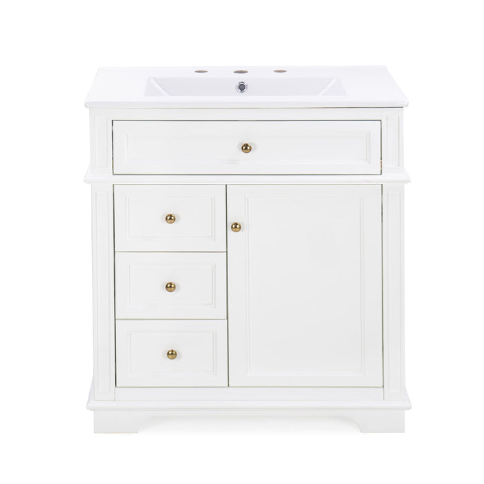 Freestanding Bathroom Vanity With Sink, Soft Closing Door, Tip Out Drawer