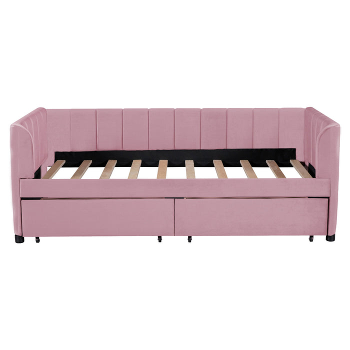 Upholstered Daybed With Ergonomic Design Backrest