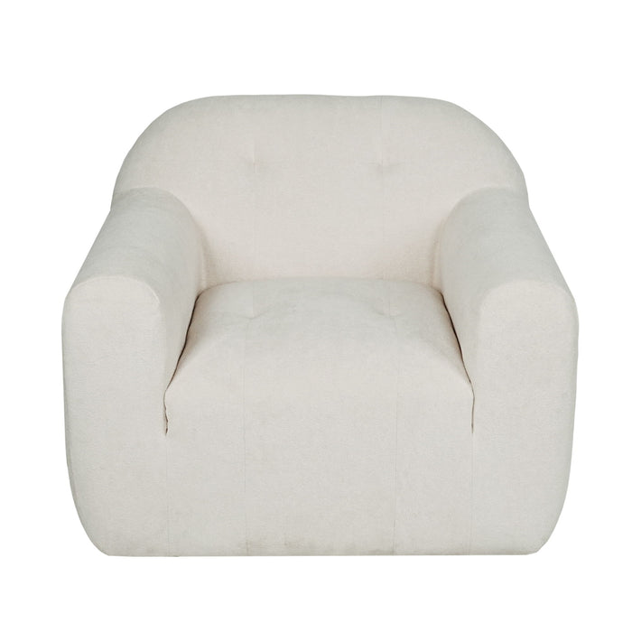 Harmonara - Boucle Upholstered Club Chair With Blind Tufting