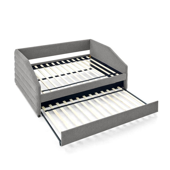 Elegant Daybed With Trundle Upholstered Tufted Sofa Bed