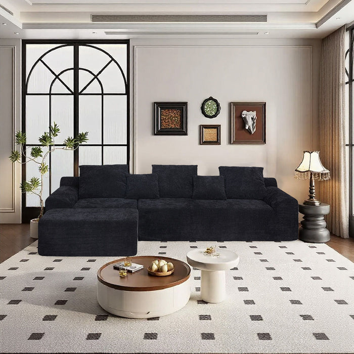 Modern L Shaped Sectional Sofa With Adjustable Configurations